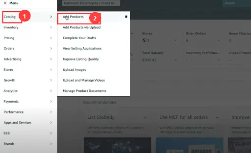 select catalog > add products