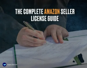 A person signing a document titled "The Complete Amazon Seller License Guide.