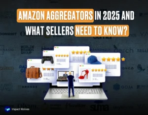 Illustration of Amazon product reviews with the title "Amazon Aggregators in 2025 and What Sellers Need to Know?