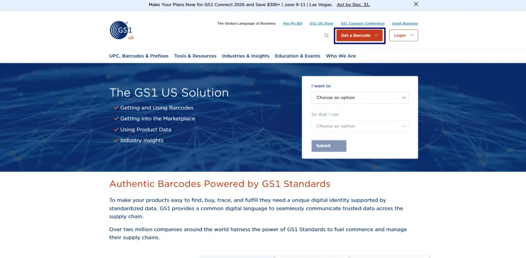  Register with GS1