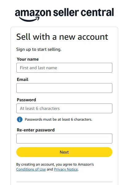amazon seller central sign up